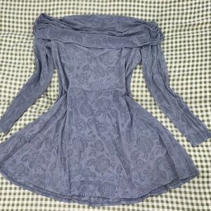 Wild Fable Light Blue Floral Long Sleeve Dress